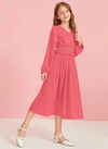 Pink stylish Party Wear Georgette Girls Stylish One Piece Kids Collection DHUREE 06